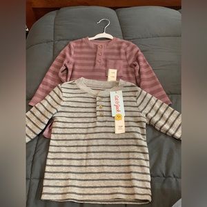 NWT Lot of 2 Cat and Jack Cat & Jack thermal striped tops